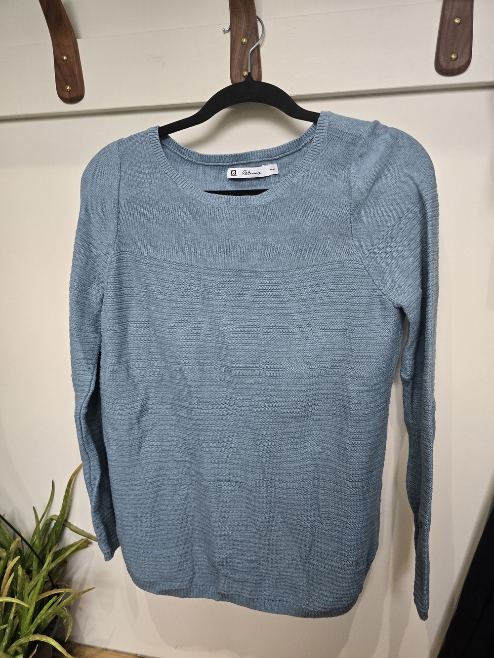 Reitmans Light Blue Ribbed Crewneck Sweater